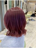 大人可愛い丸みボブピンクラベンダーベージュベビーピンク