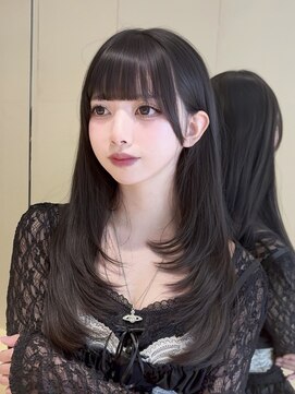 ロンドウル 熊本(Lond ulu) 縮毛矯正/くびれヘア/ハイライトカラー/アプリコットオレンジ