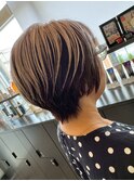 白髪ぼかし×丸みショート