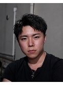 アップバングショートピンパーマスパイキーショート短髪