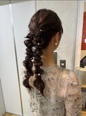 ヘアセット/お呼ばれヘア/結婚式/参列/編み下ろし/編み込み
