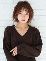 アグ ヘアー リズ 田辺銀座通り店(Agu hair liz) 《Agu hair》フェザーバング×ゆるウェーブボブ