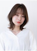 レイヤーボブニュアンスカラーくびれ韓国ヘア小顔カット前髪