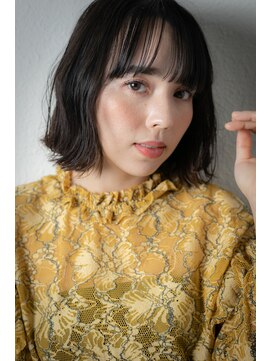 カバーヘア ブリス 志木南口駅前店(COVER HAIR bliss) シースルーバング切りっぱなし外ハネくびれボブv志木20代30代