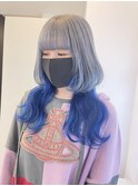 シルバーカラーブルーカラー／ルーツカラーエンドカラーウルフ