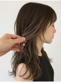 顔周りハイライト/インナーカラー/イヤリングカラー/ミディアム