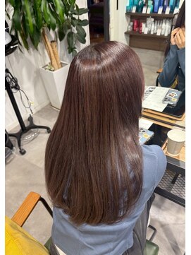 シャルムバイルーチェココ(CHARME by Lu'ce coco) アプリコットオレンジ艶めきストレートロング