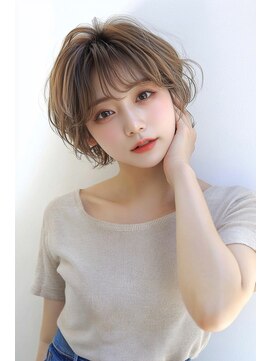 クシュ 所沢東口店(kusyu...) くびれヘア韓国風巻きアプリコットオレンジ夏ハイライトカラー