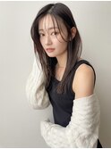 2wayバング シースルーバング ストレートヘア レイヤーカット