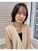 外ハネくびれボブ ナチュラルブラウン