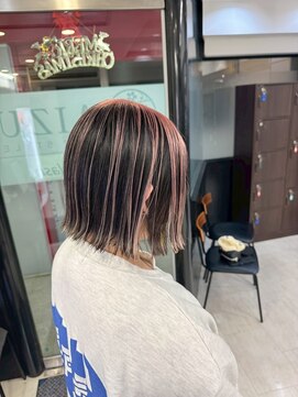 アイズ 本厚木(AIZU) アンブレラカラー　ホワイトピンクベージュ