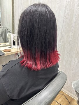 テーラヘアー 高座渋谷店(TELA HAIR) 外ハネミディアム×グラデーションレッド