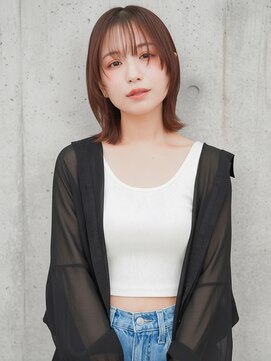 ニューヨークニューヨーク 守口店(NYNY) 外ハネミディ×ピンクブラウンカラー