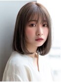 ミディアムレイヤーロングレイヤーダークブラウン韓国風