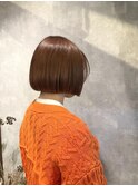 ミニボブ・ボブ・柔らかブラウン・ブラウンカラー