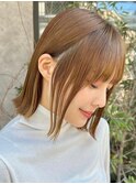ボブ/レイヤーカット/髪質改善/ウェットヘア/オリーブベージュ