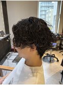 サーフカール　波巻きパーマ　ホワイトメッシュ　八王子