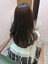 スーリール 福岡別府店(Sourire) マロンベージュ レイヤーカット ミディアムヘア シースルー前髪