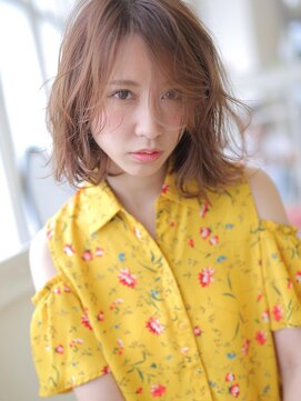 アグ ヘアー フラン 盛岡本宮店(Agu hair fran) ラフウェーブなミディアムレイヤーボブ