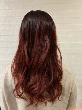 えほん美容室 ツヤ感MAX★暖色レッドカラー