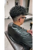 スパイラルパーマ×フェード×アップバング
