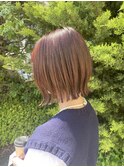 パツっとボブ/外ハネ/ピンクベージュ