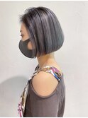 パツっとボブハイライトグレー_チェリーブラウン_ba367221