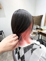 インナーカラー☆大人可愛いひし形ハンサムショートボブ前下がり