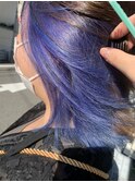 ブルーバイオレット　ネイビーカラー　インナーカラー