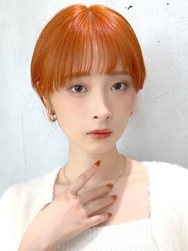セイドット オモテサンドウ(Say. omotesando) say. ブリーチショートショートカットオレンジカラー表参道前髪