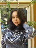 オーガニックカラーで大人の艶髪ミディアムレイヤー