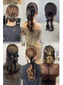 ヘアセット ヘアアレンジ 結婚式ヘア編みおろし ハーフアップ