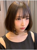 夏の可愛いメイクとヘアセット（ストレート、Cカール）