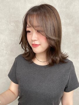 ルノン(LUNON) ホワイトグレージュミニウルフチェリーブラウンデジタルパーマ