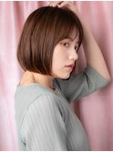 シルキーベージュ前下がり切りっぱなしボブY上尾20代30代40代