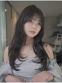 池袋HOLON/レイヤーカット/ハッシュカット/暗髪ロングヘア