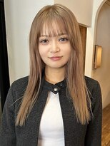 ロティー(loty)&nbsp;セミロング ミルクティーベージュ ブリーチ ストレート 10代20代