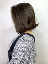 オースト ヘアー ステラ 新宿店(Aust hair Stella)&nbsp;前髪なしでクールな表情に☆外ハネボブ×カーキグレージュ　K