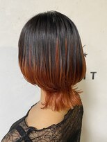 ヘアーアンドスパソシット(HAIR&SPA SOCIT) ウルフカット×オレンジグラデーションカラー