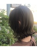 透明感グレージュハイライトカラー