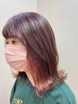 ディーボーイ 下通本店(D-BOY) イヤリングカラー/ピンクブラウン/外ハネ