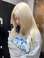 ティアム 渋谷店(Tiam shibuya)&nbsp;黒髪/グレーベージュ/レイヤーロング/前髪パーマ