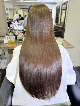 ルーツアイリー 心斎橋(ROOTS IRIE) 髪質改善 髪質改善カラー ヌーディーベージュ 艶感 透明感