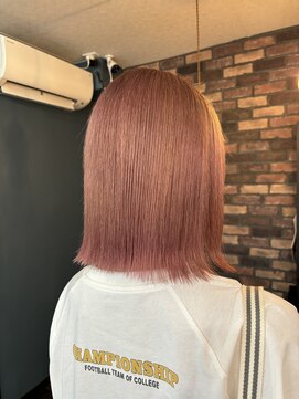 ユニコヘア(unico hair) ボブ×ピンクベージュ