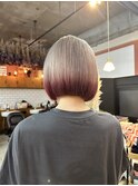 ルーツカラーホワイトグレージュエンドカラー裾カラーパープル