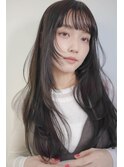 髪質改善海外風レイヤーカット黒髪ロングストレート