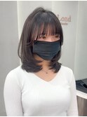 メルティーカラーフェミニンロング似合わせカットウェーブミディ