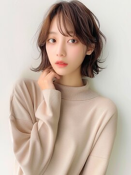 クラン 岡本(Chlan) 外ハネセミウェットヘア×艶ミディ