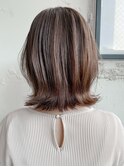 小顔 イメチェン 外ハネボブ 美髪 くびれ ベージュ サイドバング