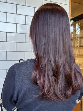 ピンクブラウン×ロングヘア